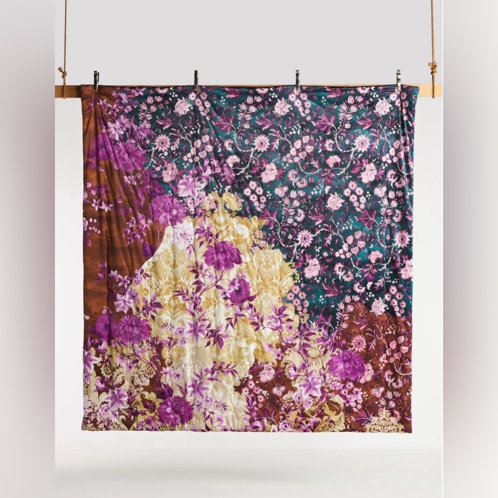 Anthropologie Velvet Orla Quilt Size Queen NWT - Picture 2 of 13